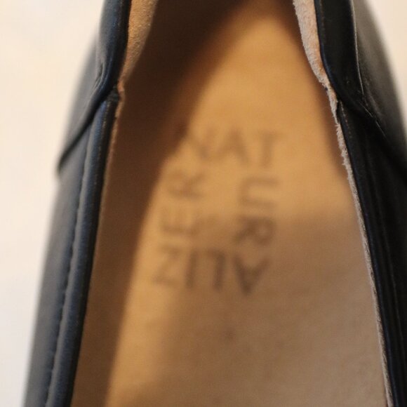 Naturalizer Susan Leather Slip on Wedge Shoe Size 8 Black White - Picture 3 of 12